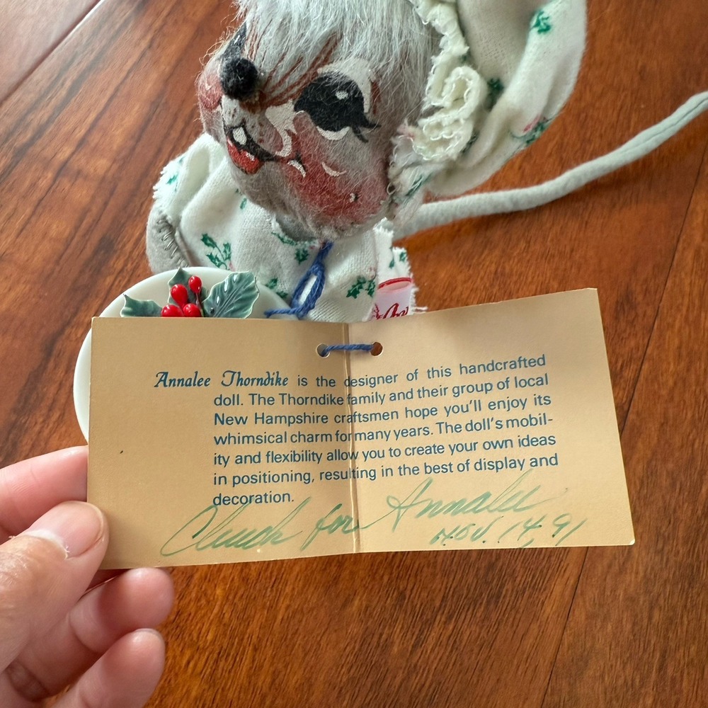 Vintage Annalee 6" Christmas Mouse 1991 with Original hang tag - Picture 7 of 16